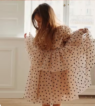 Mesh Heart Print Party Dress - RYAN AND REMI