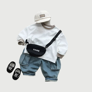 Denim Cargo Loose Pants - RYAN AND REMI