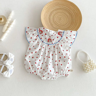Sleeveless Strawberry Romper - RYAN AND REMI