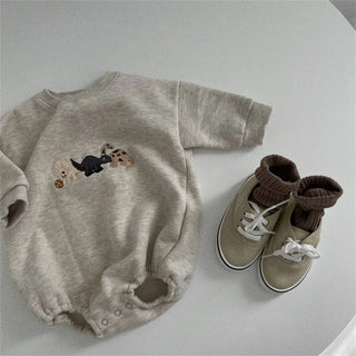 Dinosaur Embroidery Sweater Bodysuit - RYAN AND REMI