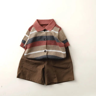 Boys Button Up Knit Shirt - RYAN AND REMI