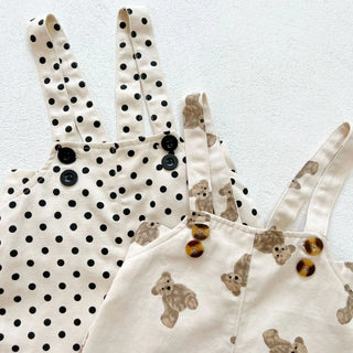 Girls Printed Overalls Shorts - RYAN AND REMI