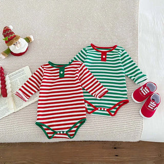 Striped Christmas Bodysuit Set - RYAN AND REMI