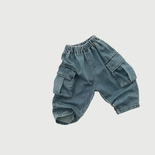 Denim Cargo Loose Pants - RYAN AND REMI