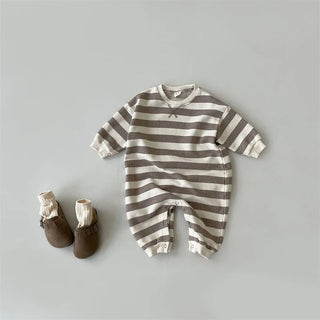 Casual Long Sleeve Striped Romper - RYAN AND REMI