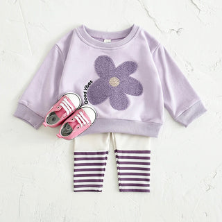 Purple Stripe Floral Set - RYAN AND REMI