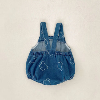 Bear Printed Denim Jumpsuit - RYAN AND REMI