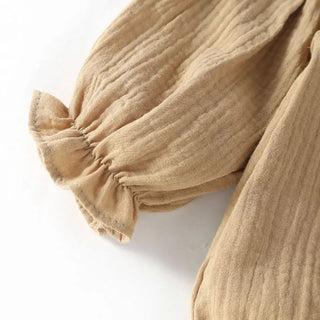 Ruffled Collar Long Sleeve Romper - RYAN AND REMI