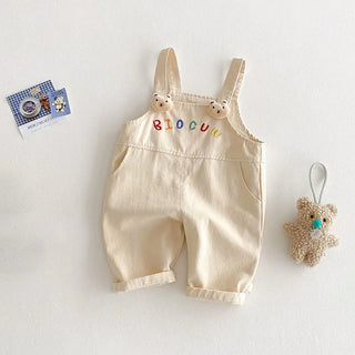 Bear Embroidered Overalls - RYAN AND REMI