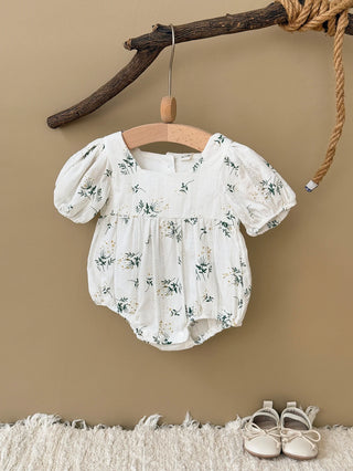 Puff Sleeve Garden Romper - RYAN AND REMI