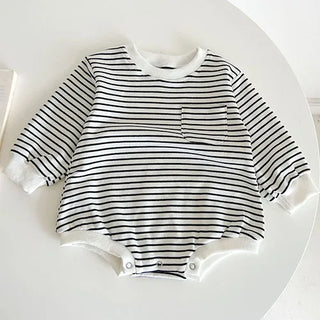 Casual Stripe Cotton Bodysuit - RYAN AND REMI