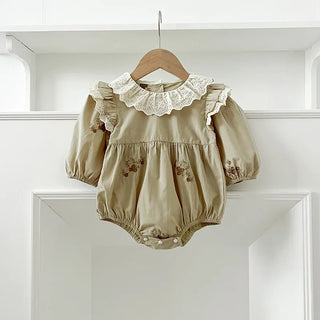 Lace Collar Flower Romper - RYAN AND REMI