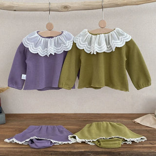 Lace Collar Suede Set - RYAN AND REMI