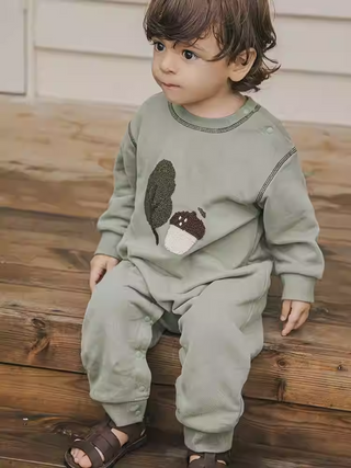 Fuzzy Patch Contrast Jumpsuit