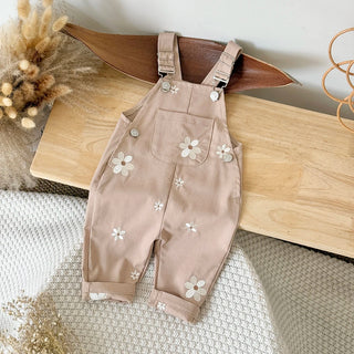 Embroidered Floral Dungaree Jumpsuit - RYAN AND REMI