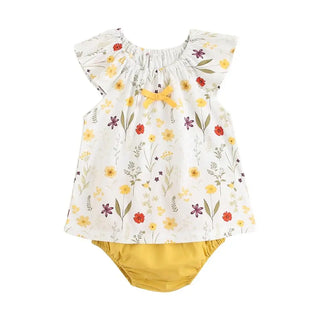 Sanlutoz Summer Baby Clothes Sets Flower Toddler Tops + Bottoms 2pcs Casual Cotton Baby Outfits Sets - RYAN AND REMI