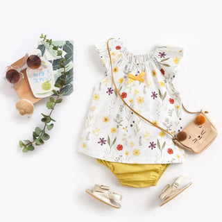 Sanlutoz Summer Baby Clothes Sets Flower Toddler Tops + Bottoms 2pcs Casual Cotton Baby Outfits Sets - RYAN AND REMI