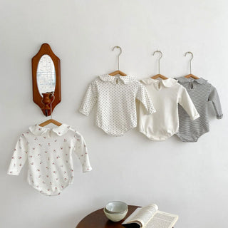 New autumn baby collar low opening jumpsuit with children's long sleeves made of cotton, soft and comfortable - RYAN AND REMI
