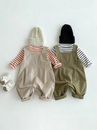 Stripe Top Jumpsuit Overalls - RYAN AND REMI