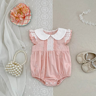 2026 New Summer Infant Baby Girl Bodysuits 0-24M Baby Girl Newborn Clothing Flutter Sleeved Cotton Print Baby Girl Jumpsuit - RYAN AND REMI