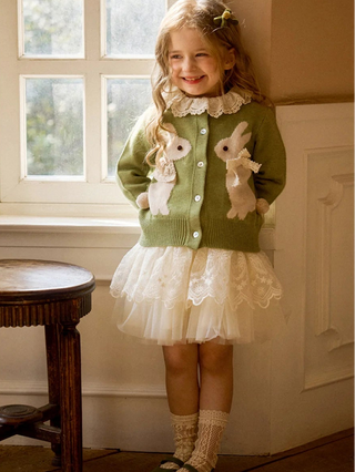 Knitted Jacquard Rabit Cardigan