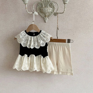 Eyelet Top and Shorts Outfit