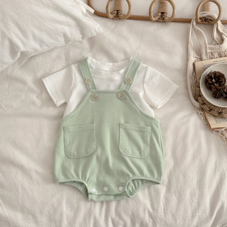 New Baby Clothes  Summer Newborn Boys Girls Rompers Short-Sleeved Harness Infant Clothes Suitable for babies aged 0-18 months - RYAN AND REMI