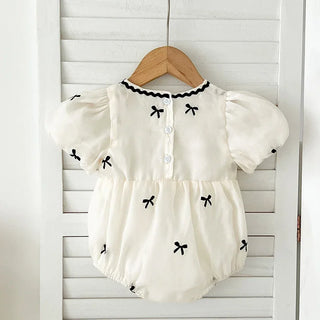 Tiny Bow Embroidery Romper - RYAN AND REMI
