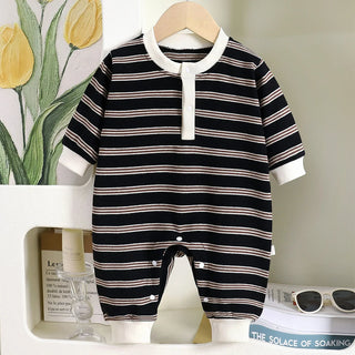 Casual Round Neck Striped Jumpsuit - RYAN AND REMI