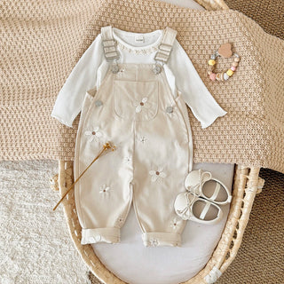 Embroidered Floral Dungaree Jumpsuit - RYAN AND REMI