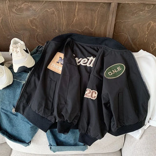 Retro Waterproof Zip Varsity Jacket - RYAN AND REMI