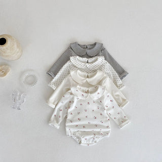 New autumn baby collar low opening jumpsuit with children's long sleeves made of cotton, soft and comfortable - RYAN AND REMI