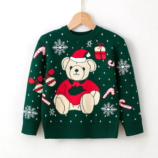 Knitted Teddy Bear Christmas Sweater - RYAN AND REMI