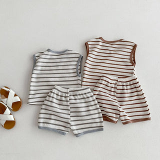 Vintage Striped Tee And Shorts - RYAN AND REMI