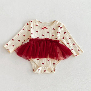 Heart Print Tutu Bodysuit