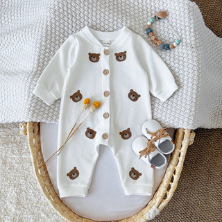 White Teddy Bear Jumpsuit - RYAN AND REMI