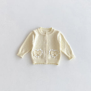 Knitted Bow Butter Cardigan - RYAN AND REMI