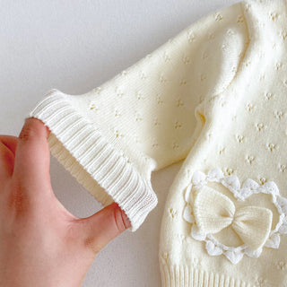 Knitted Bow Butter Cardigan - RYAN AND REMI