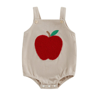 Cute Corduroy Embroidered Romper