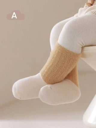 Fleece Lining Color Block Socks - RYAN AND REMI