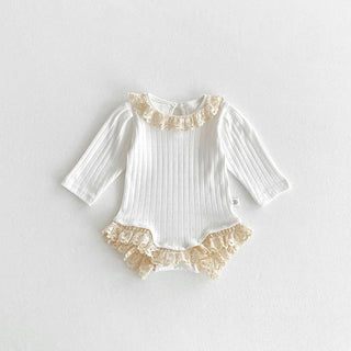 Lace Trim Long Sleeve Bodysuit