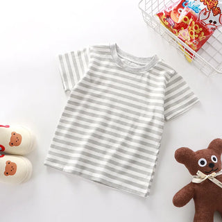 100% Cotton Striped T Shirt for Kids Boys Baby Red Shirt Boy Girls Wholesale Tops Base Shirts Korean Children's Clothes 2026 - RYAN AND REMI