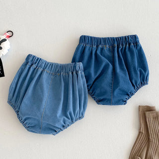 Baby Denim Bloomer Shorts Toddler Boys Girls Summer Shorts Pants with 2 Pockets Casual Children Shorts for 3m 6m 12m 24m 3t - RYAN AND REMI