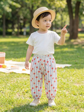 MILANCEL New Summer Kids Casual Pants 1-5T Cartoon Cat Dog Girls Tapered Pants Ventilate Comfortable Children Trousers - RYAN AND REMI