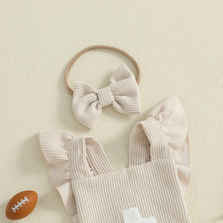 Football Embroidery Bodysuit Set - RYAN AND REMI
