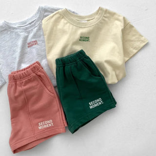 2025 Summer New Baby Short Sleeve Clothes Set Infant Boy Letter Print T Shirts + Shorts 2pcs Suit Children Tee Set Baby Outfits - RYAN AND REMI