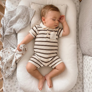 Classic Stripe Waffle Romper