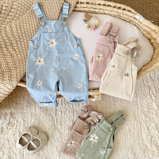 Embroidered Floral Dungaree Jumpsuit - RYAN AND REMI
