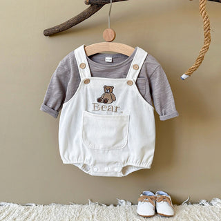 Corduroy Teddy Bear Romper - RYAN AND REMI