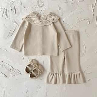 Large Lace Collar Cardigan Set - RYAN AND REMI